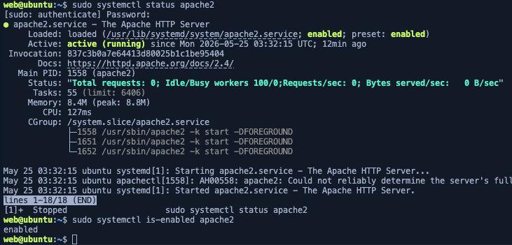 apache status